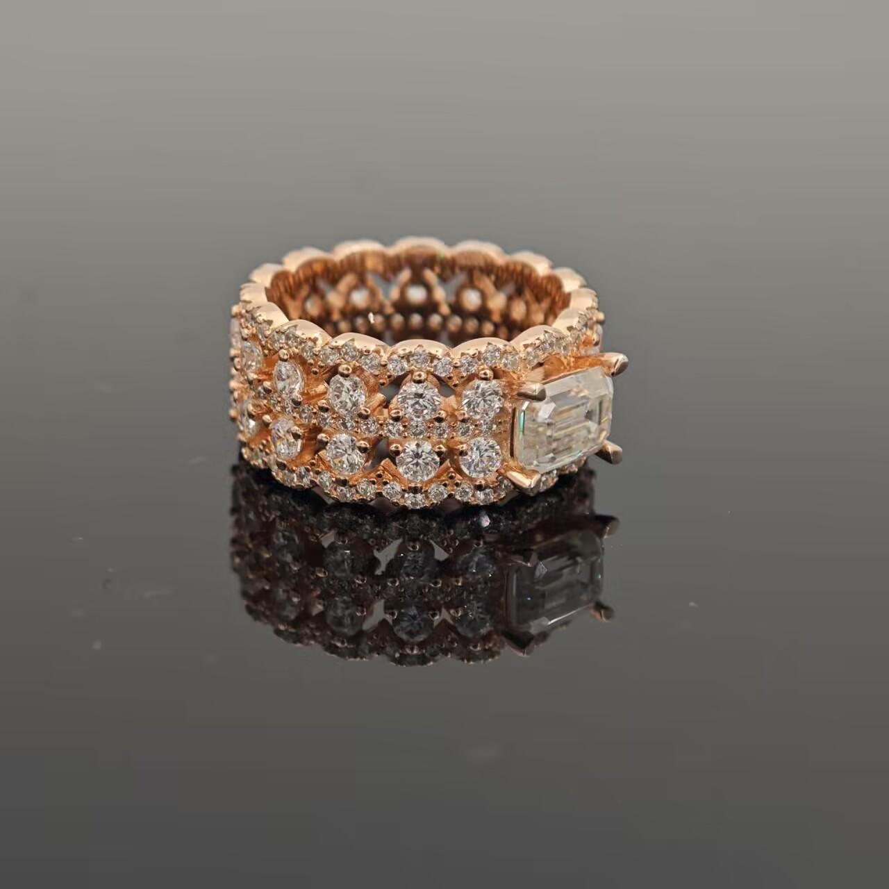 1ct Octagon Synthetic Moissanite Luxury Ring In 925 Sterling Silver