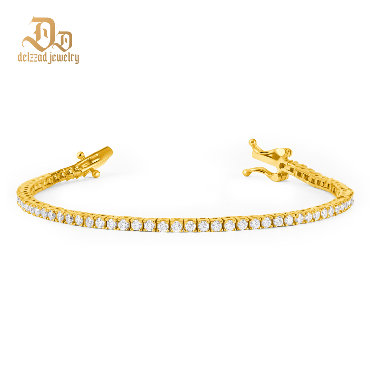 6-8inch and 2-6.5mm Gemstones S925 VVS Synthetic Moissanite Hip Hop Tennis Bracelet