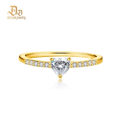 Halo Heart Cut Ring Set Heart Pair Stacking Ring Band D Color VVS Synthetic Moissanite Ring Jewelry Copper Band Wedding Band Engagement Ring Set Promise Ring