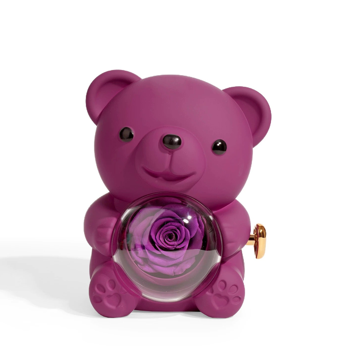 Delzzad Romantic Eternal Rose Cute Hug Bear Jewelry Box - Perfect Valentine's Day Christmas Gift for Her