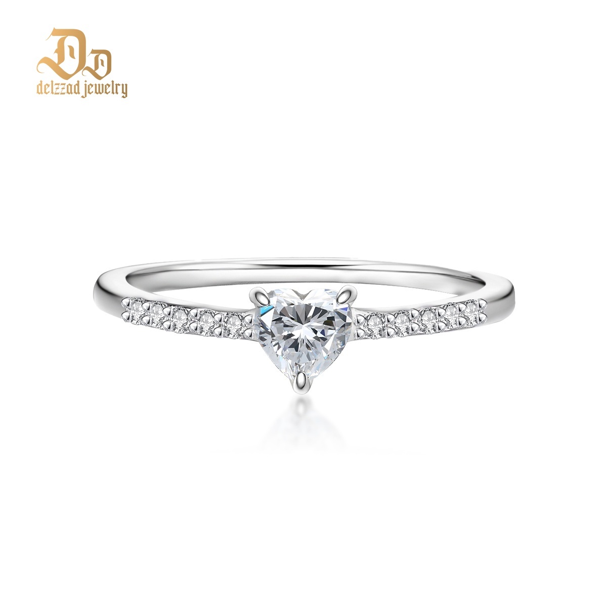 Halo Heart Cut Ring Set Heart Pair Stacking Ring Band D Color VVS Synthetic Moissanite Ring Jewelry Copper Band Wedding Band Engagement Ring Set Promise Ring