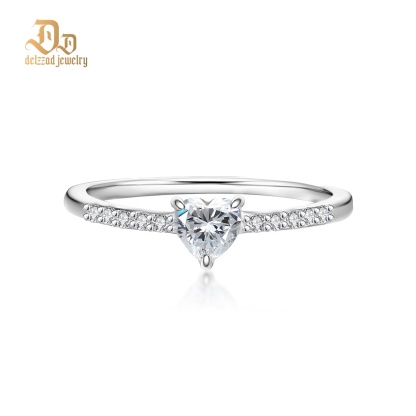 Halo Heart Cut Ring Set Heart Pair Stacking Ring Band D Color VVS Synthetic Moissanite Ring Jewelry Copper Band Wedding Band Engagement Ring Set Promise Ring