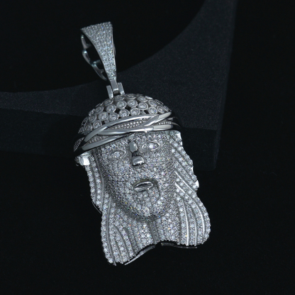 Hip Hop Statue Charm Pendant Necklace Synthetic Moissanite Pendant Necklace S925 Chain