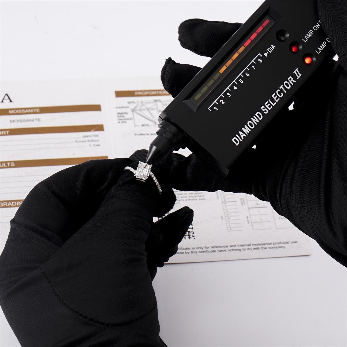 Delzzad 2ct Sparkling Step Cut Engagement Ring Wedding Band Synthetic Moissanite S925 Ring Band Jewelry Perfect Birthday Engagement Wedding Anniversary Gift