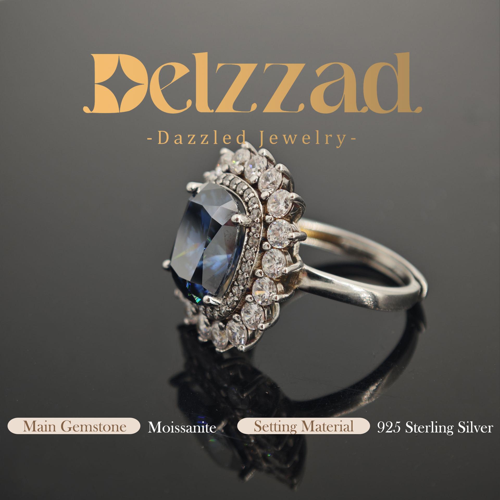 5ct Elongated Cushion Synthetic Moissanite Sunflower Luxury Ring In 925 Sterling Silver