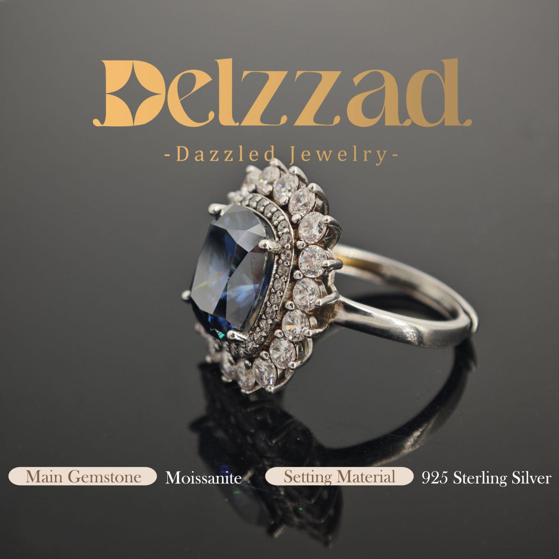 5ct Elongated Cushion Synthetic Moissanite Sunflower Luxury Ring In 925 Sterling Silver