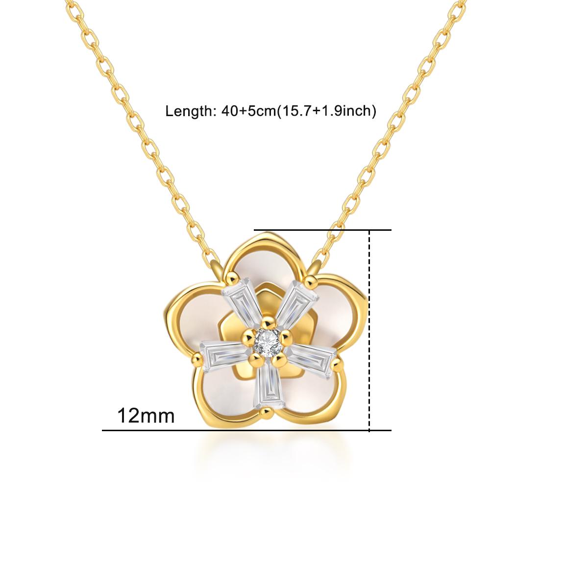 Delzzad The Bloom Sonata Set Flower Stud Earrings Blossom Necklace Flower Bracelet Zirconia Jewelry Set Copper