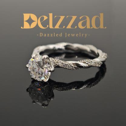 1ct Round Synthetic Moissanite Rope Ring In 925 Sterling Silver