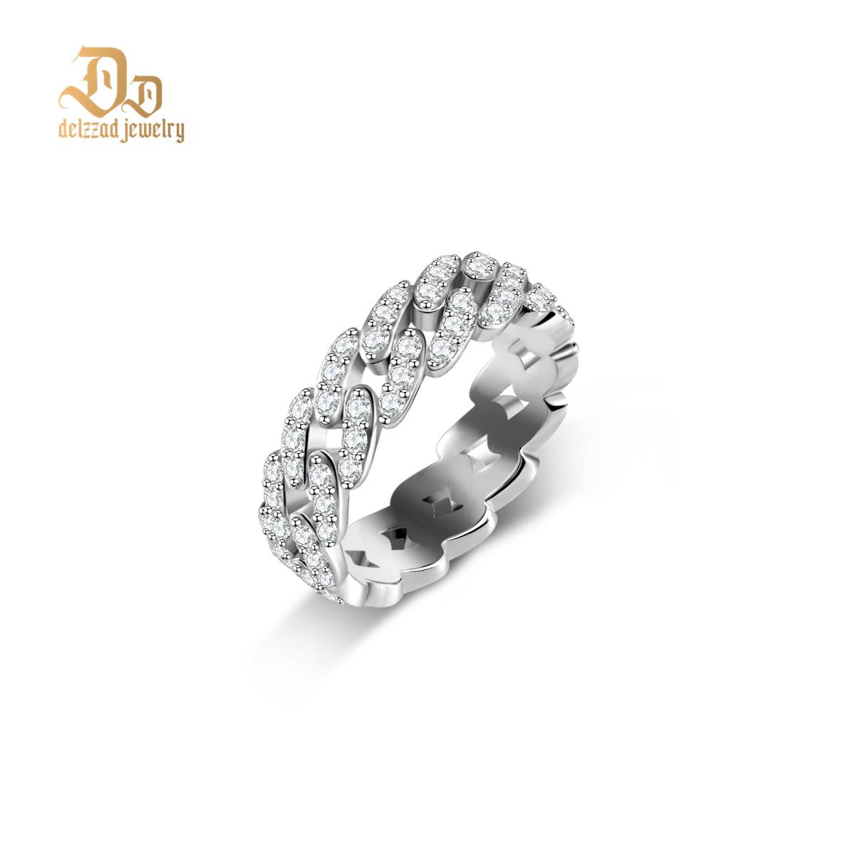 1.4ct Round Cuban Ring Synthetic Moissanite S925 Unisex Ring