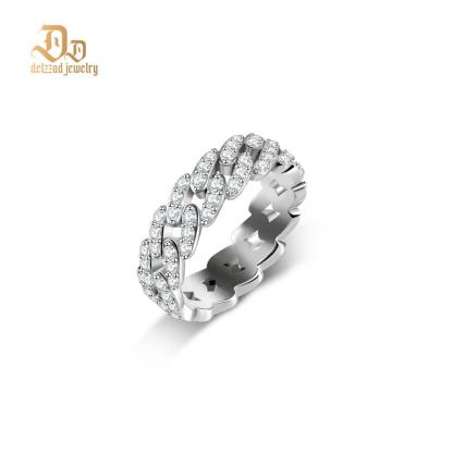 1.4ct Round Cuban Ring Synthetic Moissanite S925 Unisex Ring