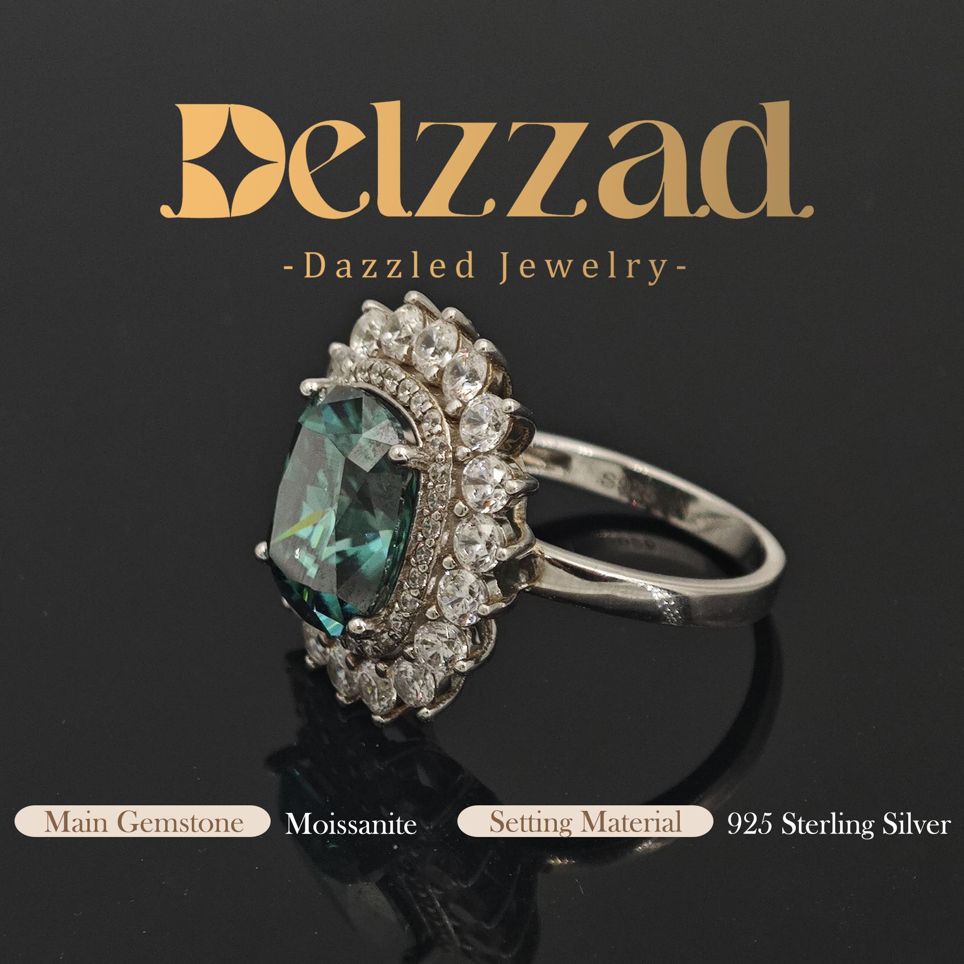 5ct Elongated Cushion Synthetic Moissanite Sunflower Luxury Ring In 925 Sterling Silver