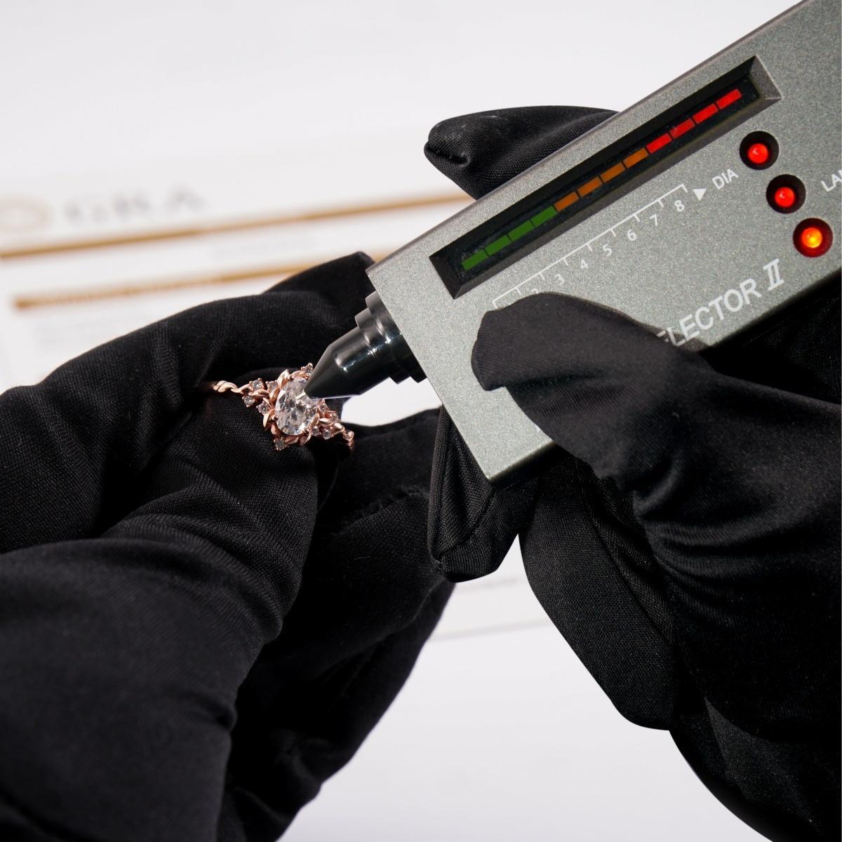 Delzzad 1ct Love Blossom Ring Oval Cut Synthetic Moissanite Ring Jewelry S925 Elegant Rose Golden Engagement Ring Nature Inspired Promise Ring for Women Perfect Birthday Engagement Wedding Anniversary Christmas Gift