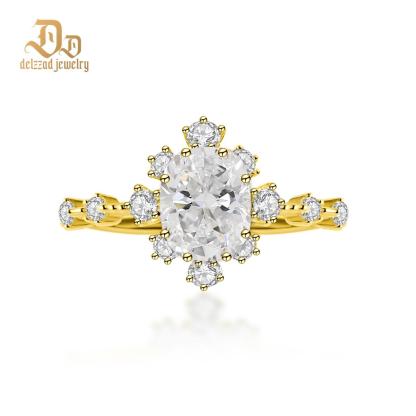 2.6ct Frost Blossom Ring Snowy Floral Ring Band Cushion Cut VVS Synthetic Moissanite Ring Jewelry S925 Band