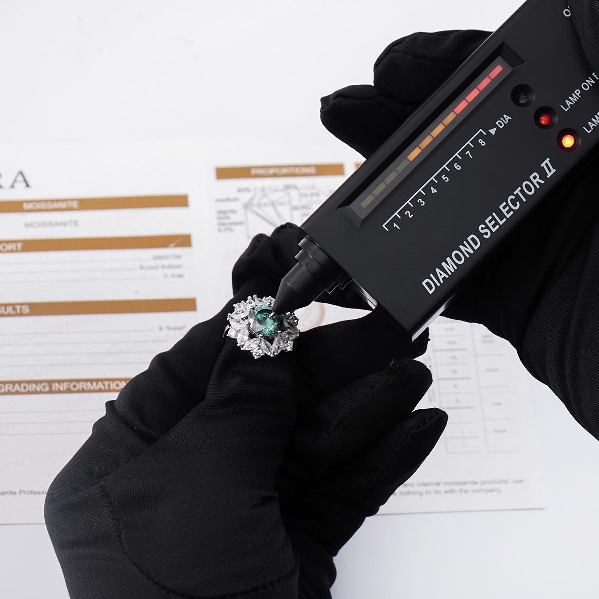 Delzzad 3ct Hundreds Faces Round Synthetic Moissanite Flower Ring In 925 Sterling Silver