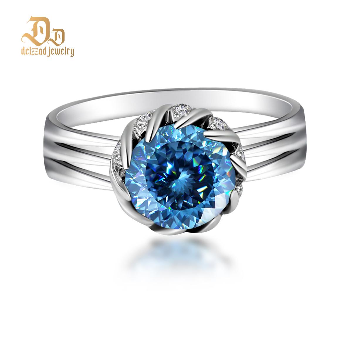 3ct Hundreds Faces Round Synthetic Moissanite Split Ring In 925 Sterling Silver