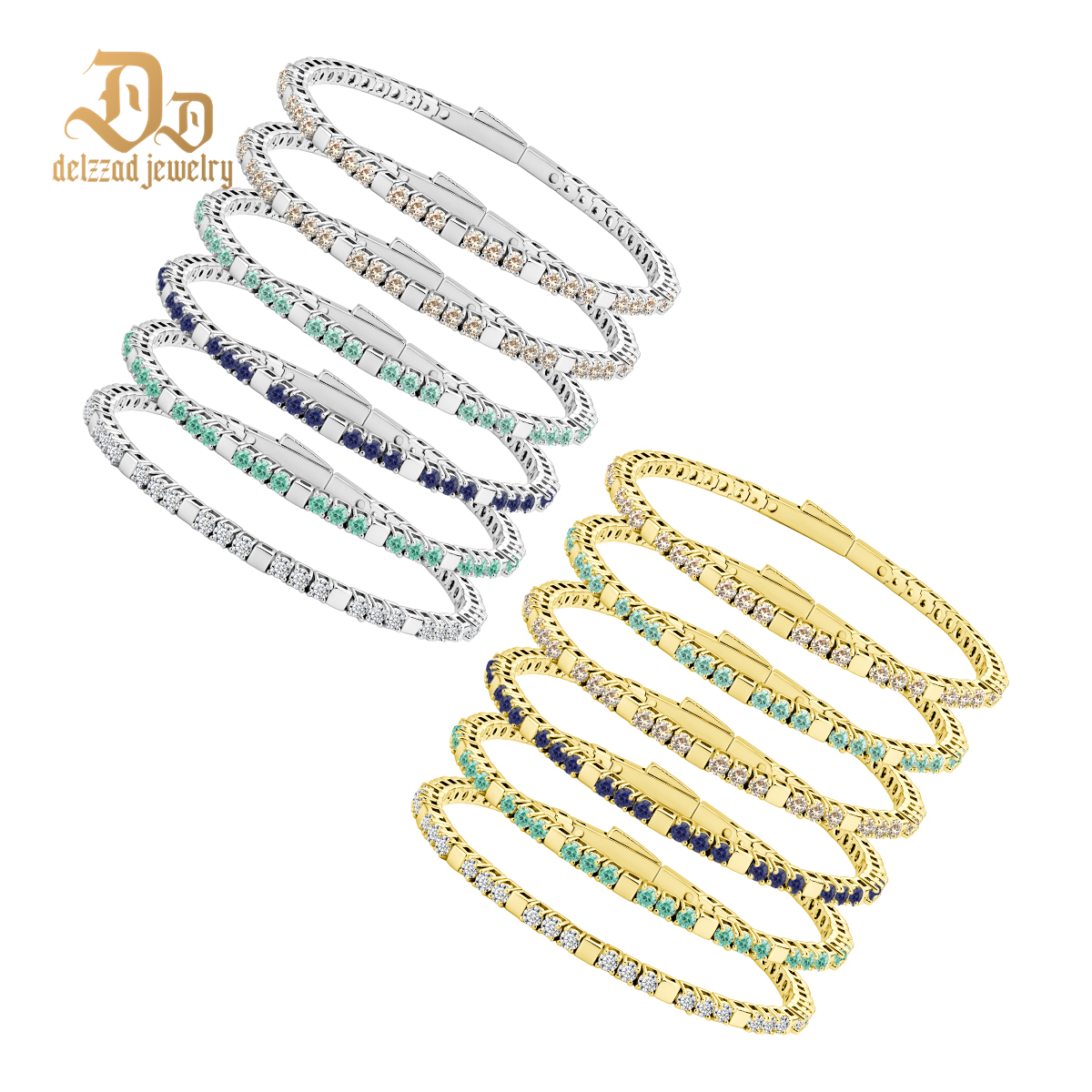 5.4ct Quiet Luxury Tennis Bangle Secret Code Tennis Bracelet VVS Synthetic Moissanite Bracelet Bangle Copper Chain for Women Men