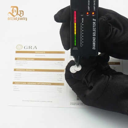 Delzzad S925 Round VVS Synthetic Moissanite Stunning Iced Out Circle Shape Stud Earrings Birthday Valentine's Day Gifts