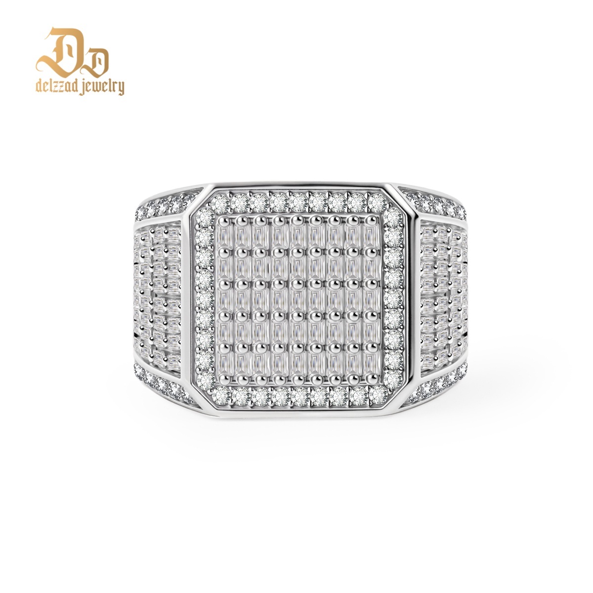 1.8ct Empire Glace Ring VVS Synthetic Moissanite Ring Jewelry Copper Band Unisex Hip Hop Prism Palace Band Ring Signet Ring