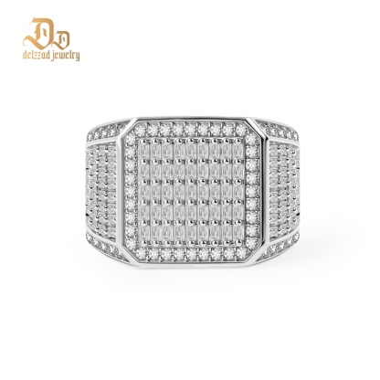 1.8ct Empire Glace Ring VVS Synthetic Moissanite Ring Jewelry Copper Band Unisex Hip Hop Prism Palace Band Ring Signet Ring