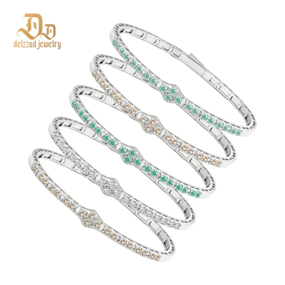 2.8ct The Crest of Love Bangle Verdant Wave Bracelet VVS Synthetic Moissanite Bracelet Bangle Copper