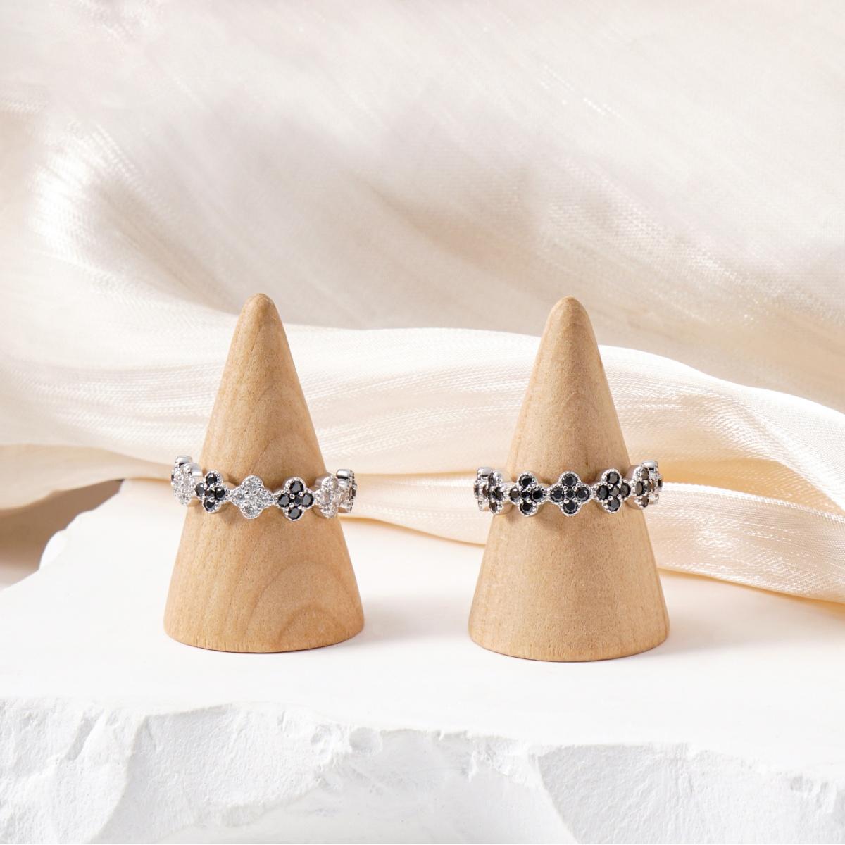 Delzzad 0.6ct Luxury Floral Eternity Band Cluster Ring Synthetic Moissanite Wedding Bands Ring S925 Sterling Silver Moissanite Jewelry Perfect Birthday Engagement Wedding Anniversary Gift