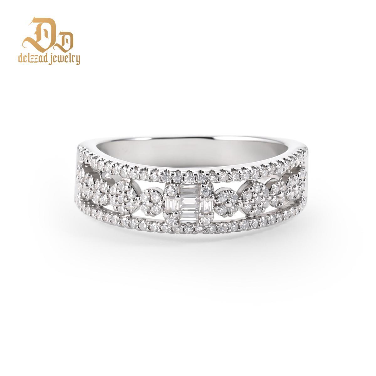 0.4ct Stellar Lattice Antique Lace Charm Ring VVS Synthetic Moissanite Ring Jewelry Copper Band