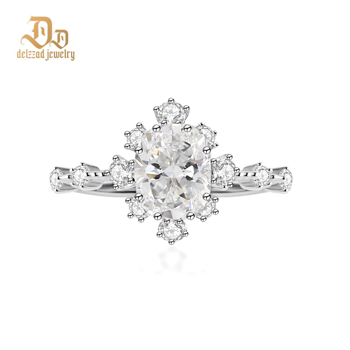 2.6ct Frost Blossom Ring Snowy Floral Ring Band Cushion Cut VVS Synthetic Moissanite Ring Jewelry S925 Band