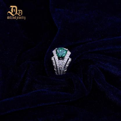 4ct Trillion Synthetic Moissanite Unique Ring In 925 Sterling Silver