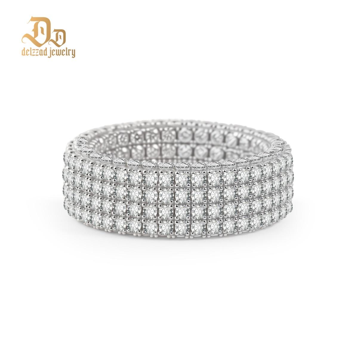 Infinite Sparkle 4-Row Eternity Ring Dakota Engagement Ring Band Synthetic Moissanite Ring Jewelry S925/Copper Band