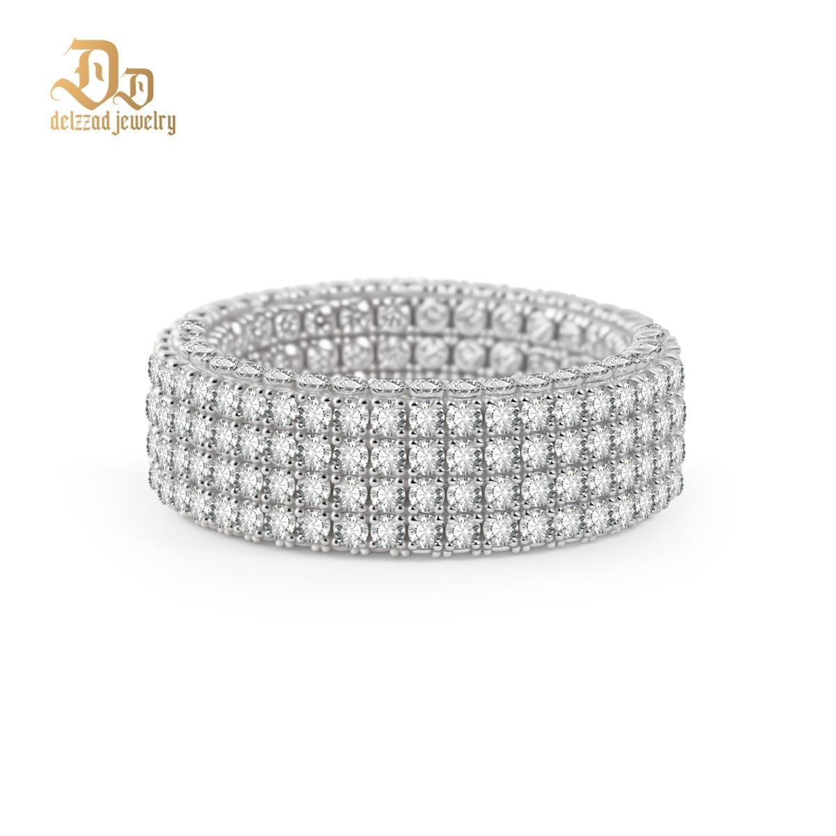 Infinite Sparkle 4-Row Eternity Ring Dakota Engagement Ring Band Synthetic Moissanite Ring Jewelry S925/Copper Band