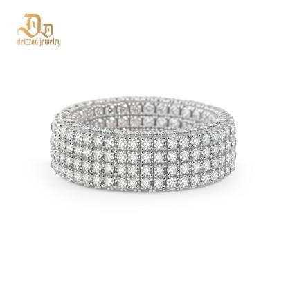 Infinite Sparkle 4-Row Eternity Ring Dakota Engagement Ring Band Synthetic Moissanite Ring Jewelry S925/Copper Band