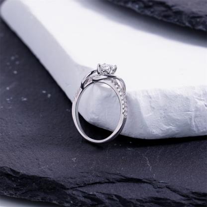 Delzzad 0.6ct Intertwined Fate Ring Wrapped in Love Band Ring Marquise Cut Engagement Ring VVS Synthetic Moissanite Ring Jewelry Copper Band