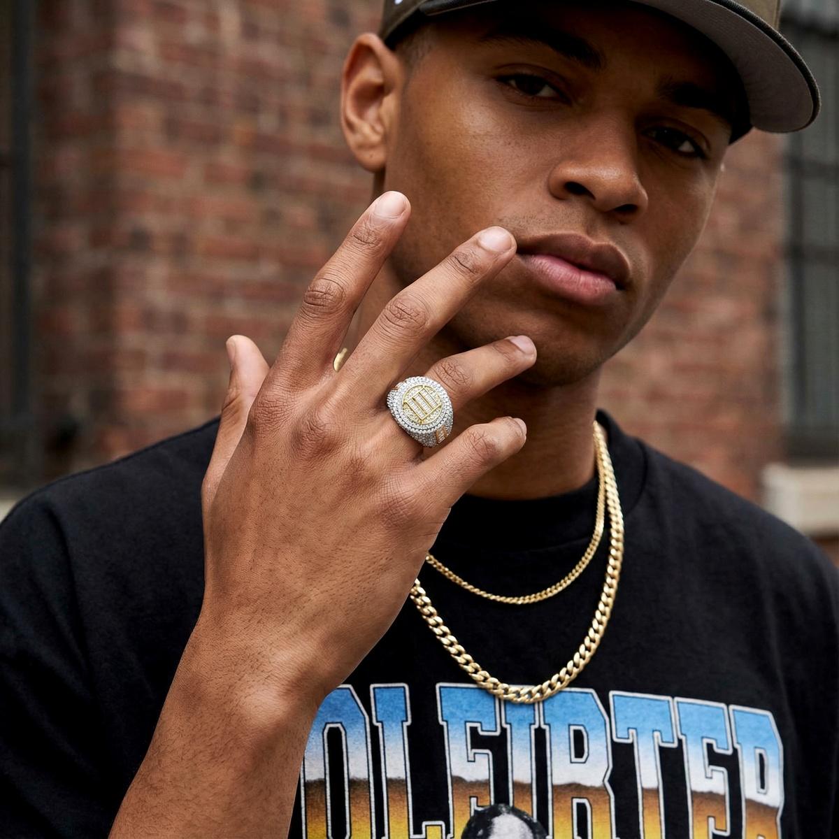 3ct The Sovereign Ring Glacier Band Unisex Fully Iced-out Hip Hop Ring VVS Synthetic Moissanite Ring Jewelry Copper Band