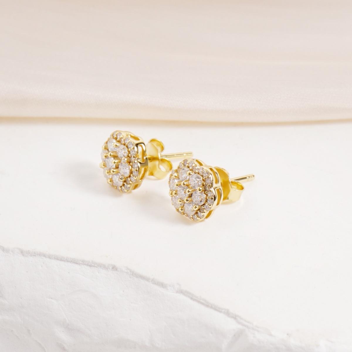 Eternal Bloom Stud Earrings Flower Cluster Stud Earrings VVS Synthetic Moissanite & S925