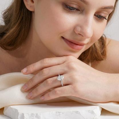 2.7ct Elegant Written in the Stars Engagement Wedding Ring Oval Cut Synthetic Moissanite Ring S925 Sterling Silver Band Ring