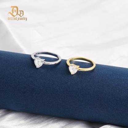 1ct Heart Ring Band Synthetic Moissanite S925 Solitaire Love Women Ring Perfect for Any Occasion & Everyday Wear Birthday Anniversary Mother's Day Gift for Men Women