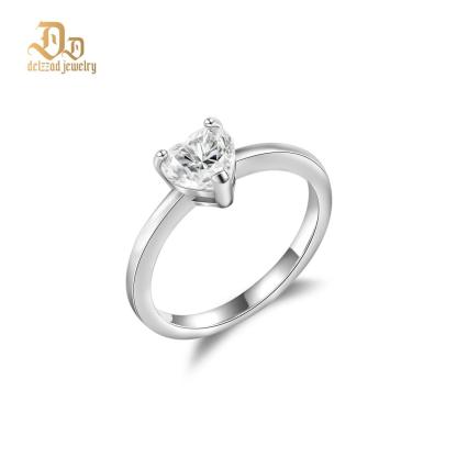1ct Heart Ring Band Synthetic Moissanite S925 Solitaire Love Women Ring Perfect for Any Occasion & Everyday Wear Birthday Anniversary Mother's Day Gift for Men Women