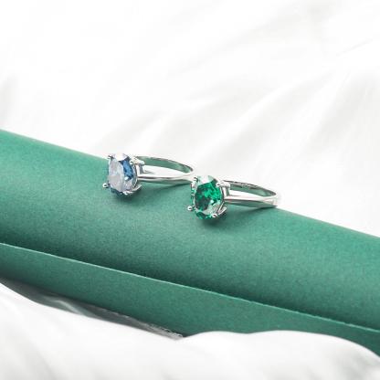 Delzzad 3ct Oval Synthetic Moissanite Solitaire Engagement Ring In 925 Sterling Silver