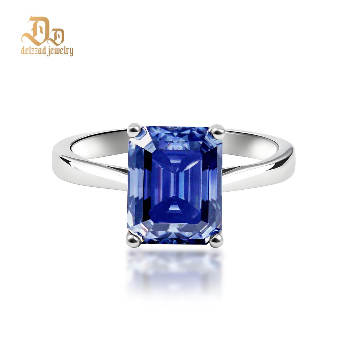 Delzzad 4ct Solitaire Prong Ring Octagon Synthetic Moissanite S925 Ring Band Jewelry Perfect Engagement Anniversary Gift for Men Women Wedding Set