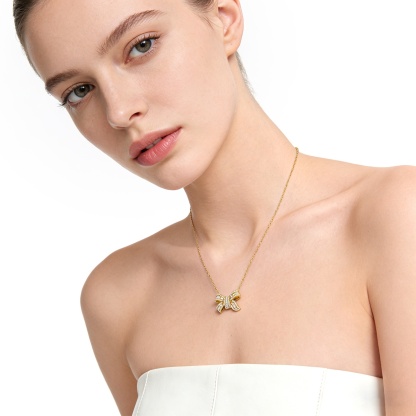 0.8ct Bow-tie Necklace VVS Synthetic Moissanite S925 Chain