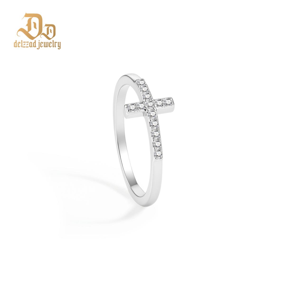 0.1ct Cross Ring Eternal Intersection Ring Band for Her Infinity Wedding Band Ring D Color VVS Synthetic Moissanite Ring Jewelry S925/Copper Band