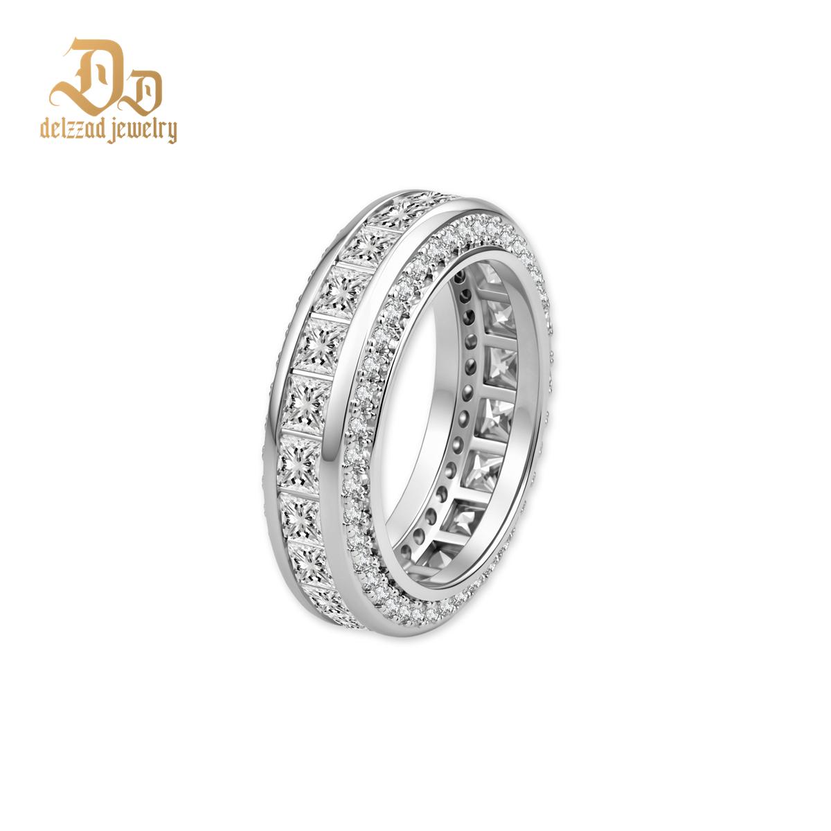 14K Gold-Plated Elysian Gate Ring Unisex Channel Set Eternity Band VVS Synthetic Moissanite Ring Exquisite Jewelry for Men Women