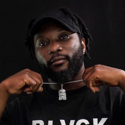 Hip Hop Statue Charm Pendant Necklace Synthetic Moissanite Pendant Necklace S925 Chain