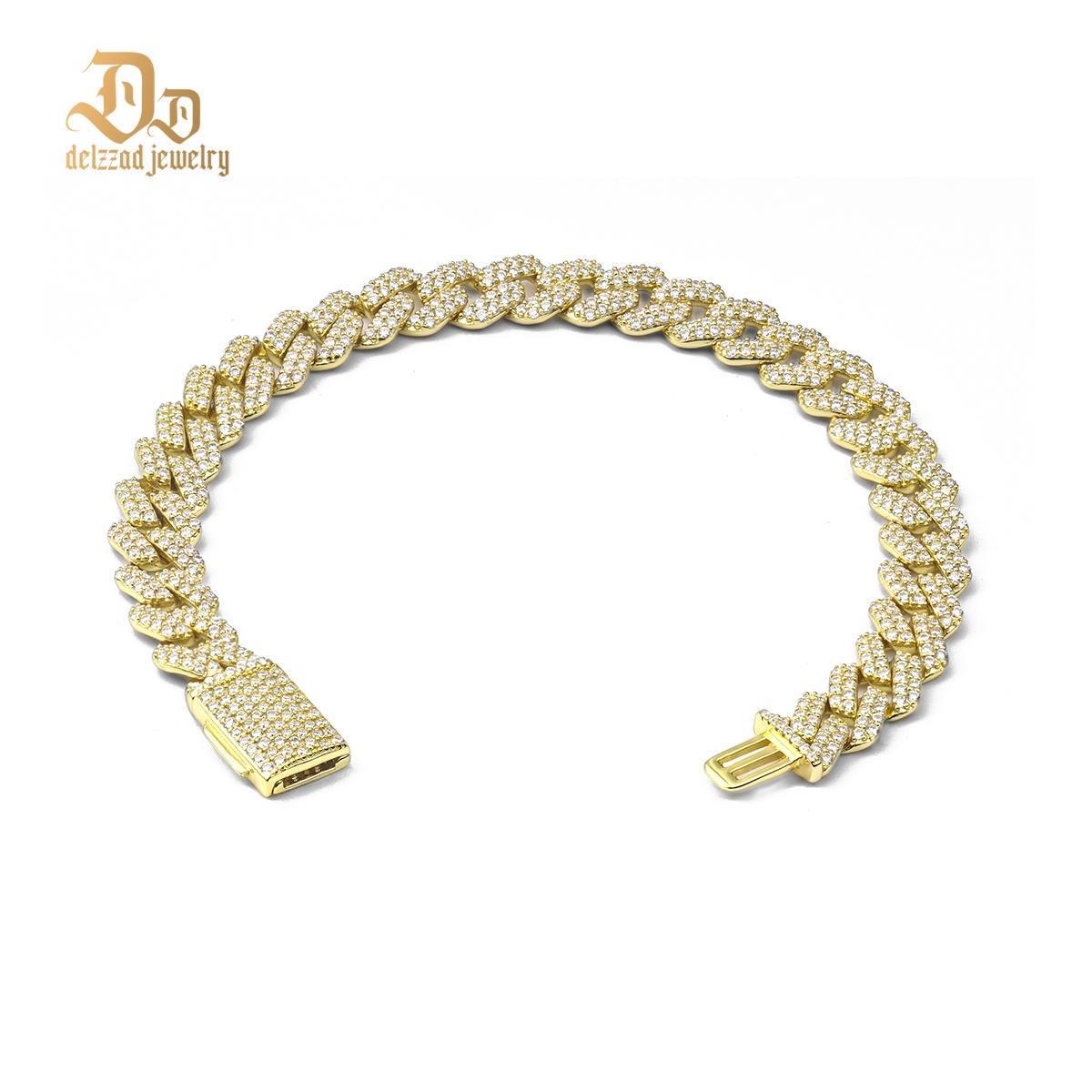 Delzzad 8.5MM Iced Out Cuban Link Bracelet Necklace VVS D Color Synthetic Moissanite S925 Unisex Bling Hip Hop Cuban Chain Perfect for Any Occasion & Everyday Wear Birthday Anniversary Gifts