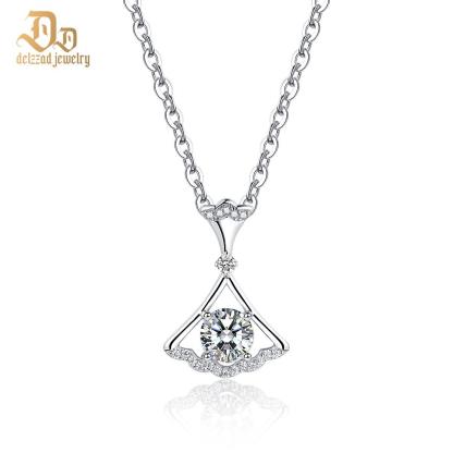 Delzzad S925 Synthetic Moissanite Diverse Sparkling Charm Necklace Pendant Valentine's Day Lover Gifts for Women