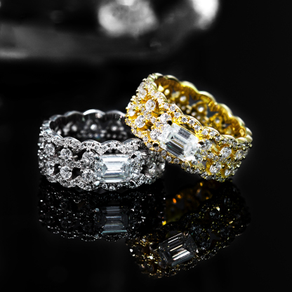 1ct Octagon Synthetic Moissanite Luxury Ring In 925 Sterling Silver