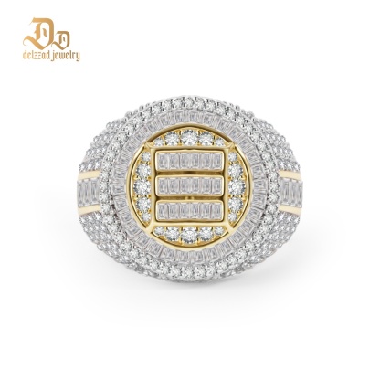 3ct The Sovereign Ring Glacier Band Unisex Fully Iced-out Hip Hop Ring VVS Synthetic Moissanite Ring Jewelry Copper Band