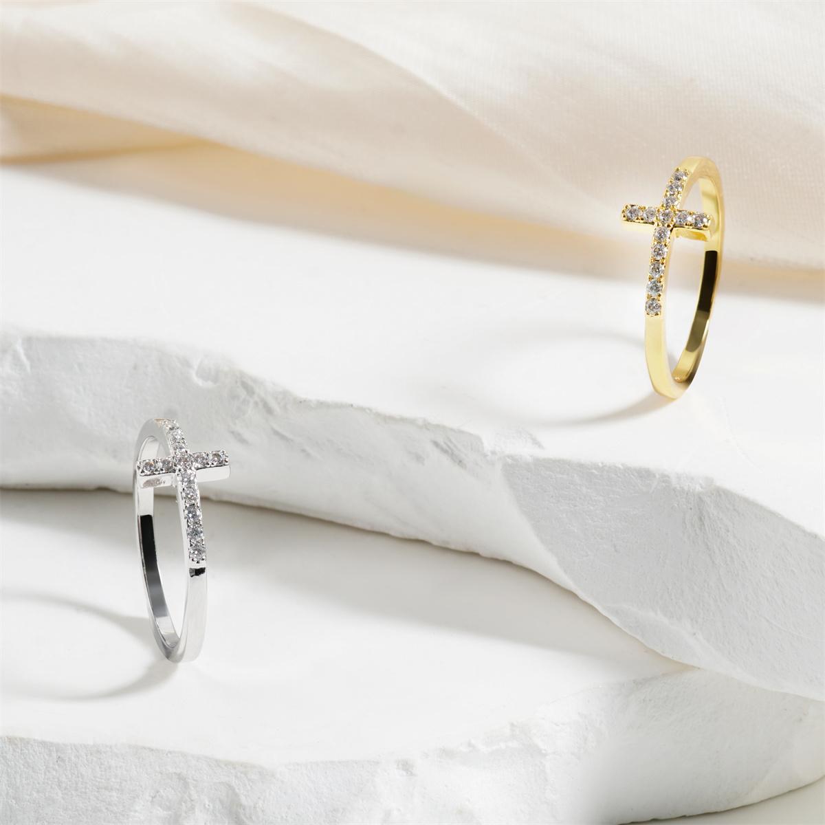 0.1ct Cross Ring Eternal Intersection Ring Band for Her Infinity Wedding Band Ring D Color VVS Synthetic Moissanite Ring Jewelry S925/Copper Band