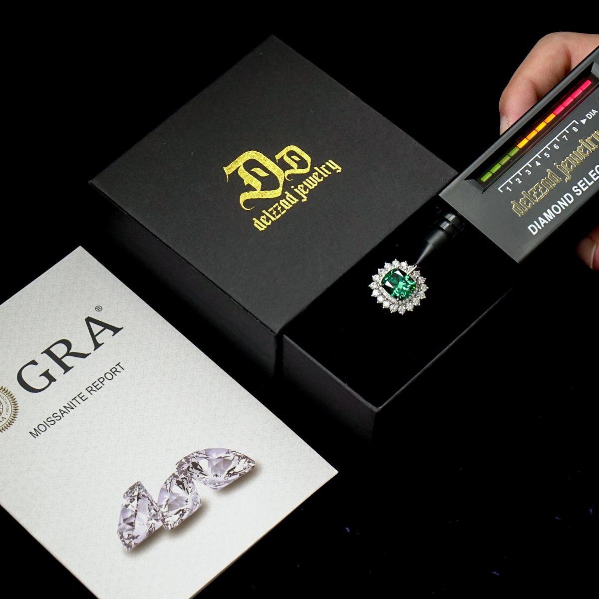 5ct Elongated Cushion Synthetic Moissanite Sunflower Luxury Ring In 925 Sterling Silver