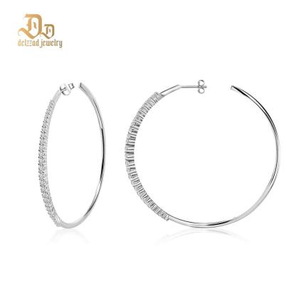 Delzzad Luminous Love Loops Earrings VVS Synthetic Moissanite Hoop Earrings S925/Copper Synthetic Moissanite Earrings Jewelry